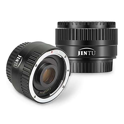 JINTU 2.0X Teleconverter Lens Auto Focus Extender for Canon EOS EF Telephoto Lenses and Cameras Metal Black