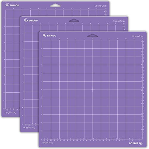 Strong Grip Cutting Mat for Cricut Explore One/Air/Air 2/Maker 3 Packs Cut Mats Replacement Accessories for Cricut, 12 x 12 inch, Purple