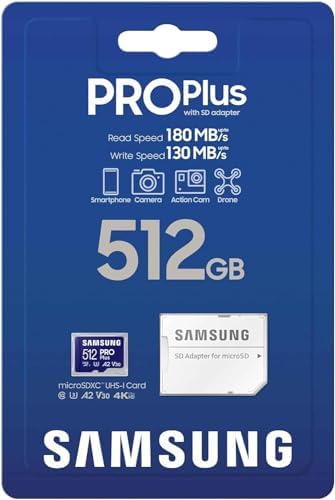 Samsung Pro Plus MB-MD512SA/EU Karta Microsd, Niebieski, 512 GB