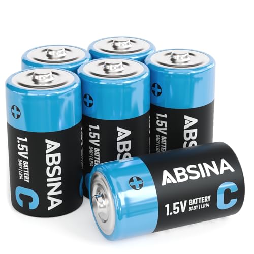 ABSINA 6X Pilas C LR14 1.5V alcalinas - Pilas LR14