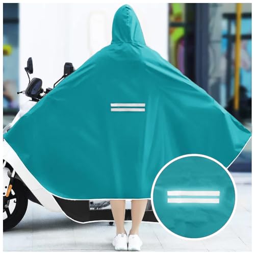 Image of HAOZAIKEJI Universal Motorcycle Raincoat Waterproof Hoodie Rain Cape Reusable Bike E-bike Rain Coat Mobility Scooter Outdoor Rain Poncho with Detachable Hat Brim Reflective Strip for Men Women