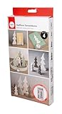 Rayher Silikon Gießform Tannenbäume, 4 Einzelmotive, Formgröße 14,5 x 26 x 2 cm, Dekoration Weihnachten, Ausgießen mit Kreativ-Beton, Schmuck-Beton, Raysin-Gießpulver, Wachs, 36191000