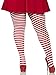 Leg Avenue Women Nylon Striped Tights Hosiery, White, 1X-2X US
