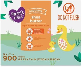 Shea Butter Baby Wipes, 900 Count - Free From Phenoxyethanol, Parabens, Phthalates, And Alcohol - Enriched With Soothing Shea Butter - Ultra Soft - Gentle On Skin - Hypoallergenic And pH Balanced