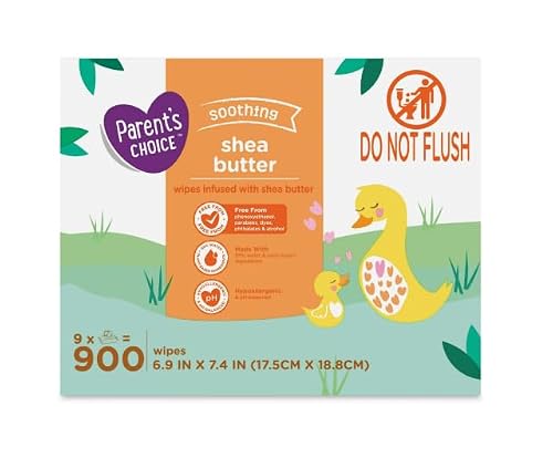 Shea Butter Baby Wipes, 900 Count - Free From Phenoxyethanol, Parabens, Phthalates, And Alcohol - Enriched With Soothing Shea Butter - Ultra Soft - Gentle On Skin - Hypoallergenic And pH Balanced