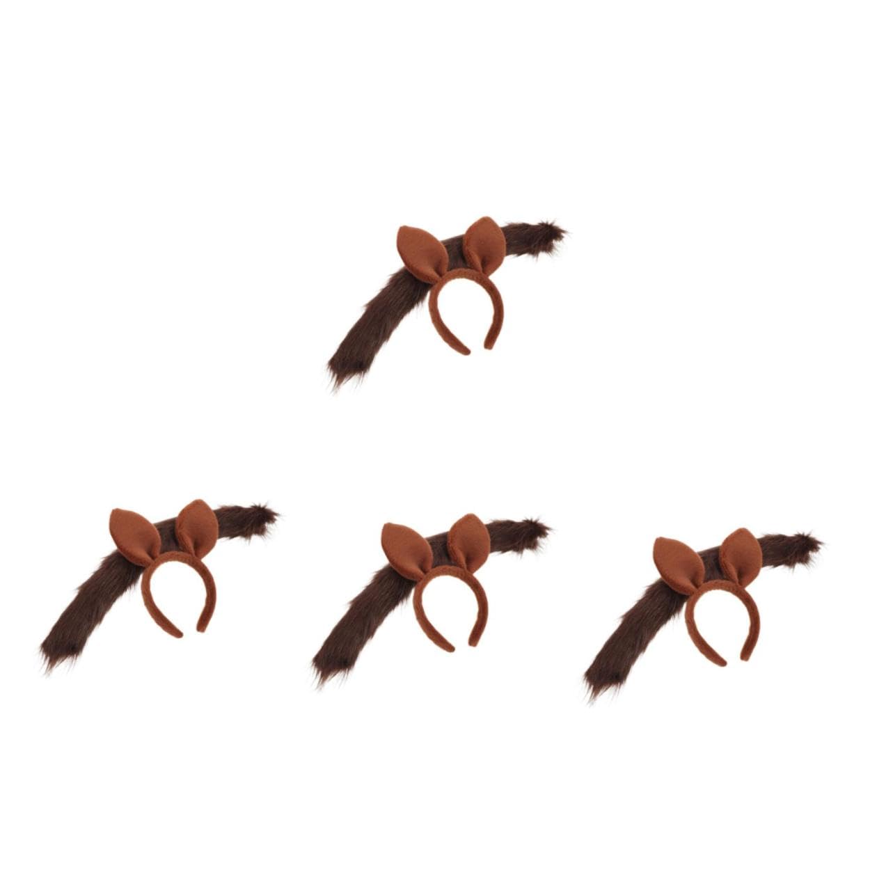 Healeved 4 Juegos Diadema de Cosplay Orejas de Caballo de Felpa Marrón para Disfraces, Accesorios Cómodos para Actuaciones y Celebraciones Infantiles y Adultas