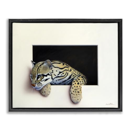 Wildlife Ocelot Resting Paws, 17 x 21 Inch Canvas in Floater Frame