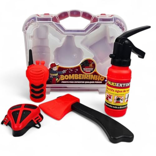 Brinquedo Maleta Kit Bombeiro Resgate Acessórios Infantil