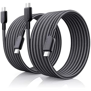 Anker 240W USB C to USB C Cable (2Pack,6ft), USB C Charger Cable Fast Charge for MacBook Pro, iPhone 17/16/15, iPad Pro, Samsung Galaxy,and More(USB 2.0) 6 pies Black
