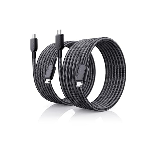Anker 240W USB C to USB C Cable (2Pack,6ft), USB C Charger Cable Fast Charge for MacBook Pro, iPhone 17/16/15, iPad Pro, Samsung Galaxy,and More(USB 2.0) 6 pies Black
