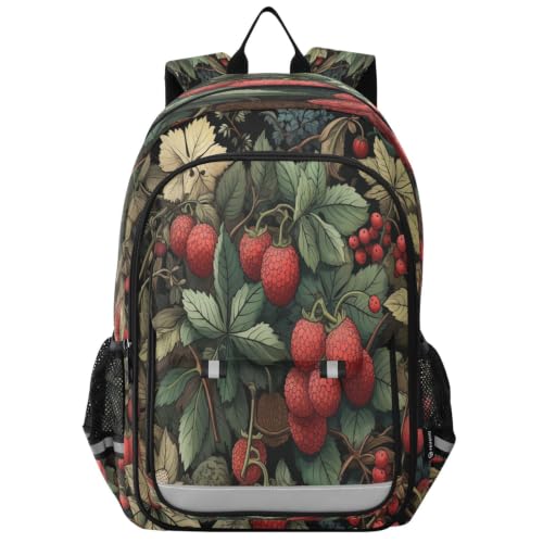 Sac à dos scolaire adolescents impression fruit rouge de qualité supérieure