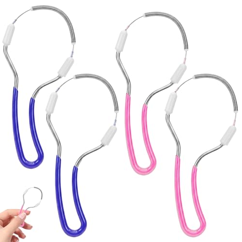 Paquete de 4 depiladoras faciales, depiladora facial con resorte para mujeres, depiladora facial portátil manual, para mujeres para depilación facial, frente, mejilla, labio superior