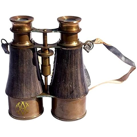 Prismáticos AV de Cuero Gris Soldier Telescopio Vintage War Replica Cover