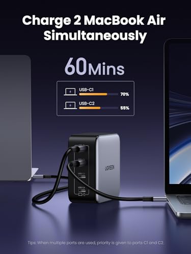 Image of UGREEN Nexode 100W GaN USB C Wall Charger, 4-Port Type-C Fast Charger Compatible with MacBook Pro /Air, Dell XPS, iPhone 17 /16 /15 Series, Galaxy S25 /S24, Pixel 10 /9, iPad Air, Steam Deck