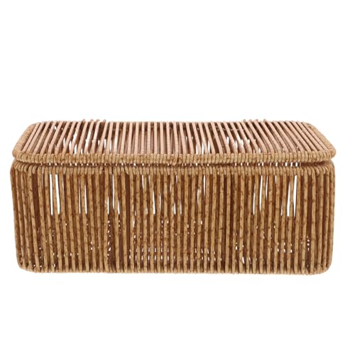 Healvian Aufbewahrungskorb aus Rattan mit Deckel – rechteckige...