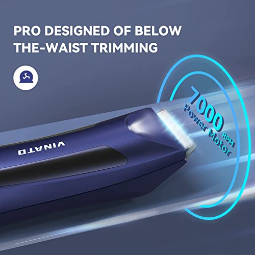 Vinato Electric Body Hair Trimmer - Waterproof Groin Hair Trimmer For Men Ball Shaver Usb Recharge Dock Body Grooming Kit Replaceable Ceramic Blade Male Hygiene Razor - 90 Mins Battery Life #TOP3