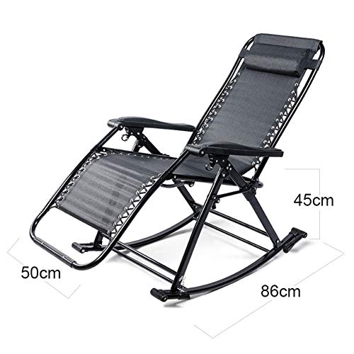 Chaise longue de jardin pliable en acier et fauteuil à bascule réglable 200 kg - 2