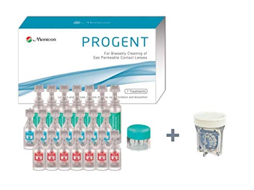 Menicon Progent Biweekly Contact Lens Cleaner And Progent Large Diameter (Scleral) Lens Case, Bundle #TOP7