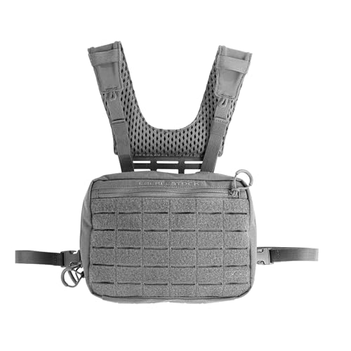 Eberlestock Force Chest Pack – Modular Tactical Chest Rig with MOLLE Webbing, 500D Ripstop Nylon, Air-Mesh Harness – Hunting, Range, Military & Outdoor Gear – Gray