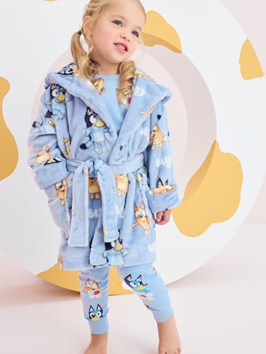 NEXT Mädchen Standard lizenzierter Morgenmantel aus Fleece, Bluey Blau 86-92