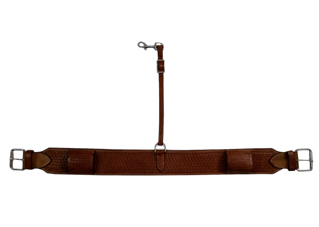 Cincha trasera de cuero Western Horse Cincha trasera Flank Cincha Barril Tack Hecho a mano Floratl Tooled ME-LCG-002