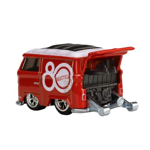 Image of Hot Wheels Toy Van, Premium Mattel 80th Volkswagen Kool Kombi, 1:64 Scale Collectible Vehicle, Real Riders Tires, Metal /Metal Body & Chassis