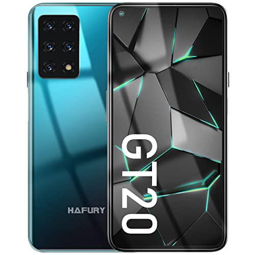 HAFURY Smartphone GT20, Teléfono Móvil 4G 8GB+256GB Pantalla 6,4'' Cámara 48MP+32MP Batería 4200mAh, 1080P Android 10 Dual SIM Procesador Octa-Core Desbloqueo Facial NFC OTG Verde Gradiente Cover