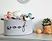 ZOMBATI Woof Dog Basket - Cotton Rope Pet Storage Bin With Durable Handles, Large Toy Organizer for Puppies, Perfect for Chew Toys, Blankets and Leashes