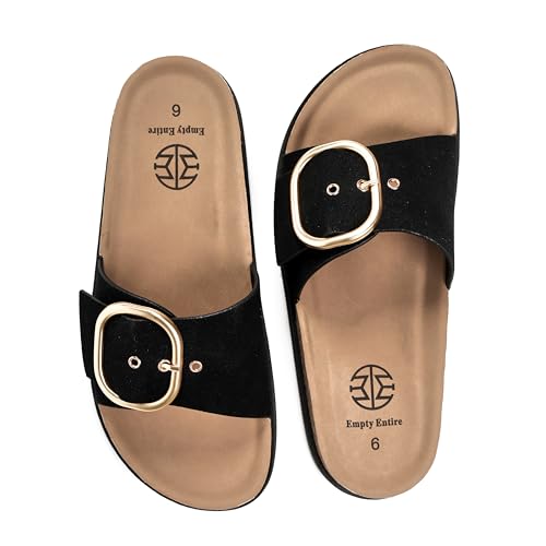 E E EMPTY ENTIRE Women's Cork Sandals, Size 9, Black