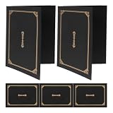 HOOTNEE Cubiertas Diseño Elegante de Papel Negro de Documentos para Recuerdos de Graduación, 5 Piezas para Proteger Certificados en Casa u Oficina