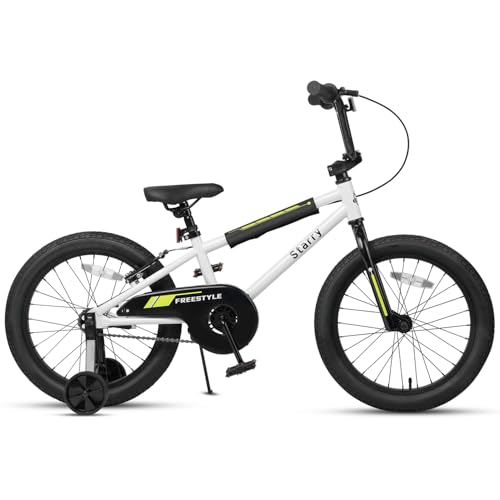 cubsala 18 Inch Little Kids Bike for 5 6 7 8 Years Old Boys Girls Youth BMX Style Bicycle with Training Wheels Coaster & Rear V Brake, White - Thumbnail 5