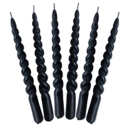Bougies danoises de qualité supérieure torsadées noires pour intérieur raffiné