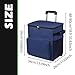 predolo Rolling Insulated 35L Portable Chiller Heavy Duty Soft with Wheels Bag for Travel Camping Beach Patio Grocery, Navy Blue