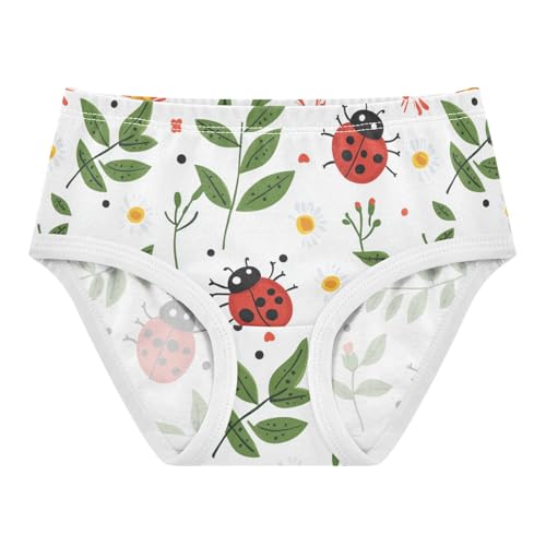 Wusikd Ladybugs Girls' Underwear Cotton Flowers Girls Briefs Soft Toddler Underwear 2T
