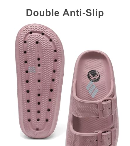 Image of Haifago Pillow Sandals for Women Recovery Cloud Slides Double Buckle Adjustable Slide, EVA Slide Comfort Cushioned Thick Sole