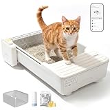 UBPET C31 Lettiera Autopulente per Gatti, Lettiera Aperta Autopulente con Controllo App, Deodorizzatore, Sistema a Doppio Rastrello, Grande Capacità, per Più Gatti