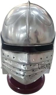 Viking Helmet For Party Costumes Medieval Knight Armor Crusader Templar Helmet With Stand Sca Larp Warrior Costumes Comfortable