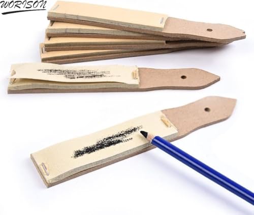 Image of worison 15 Piece Blending Stumps Set - Includes Sandpaper Pencil Sharpener, Pencil Extender and Kneaded Eraser, Complete Sketching and Shading Tool Kit for Artists, Students and Hobbyists