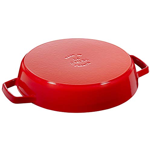 Staub ストウブ() Two-Handed Frying pan Cast Iron Hollow Pot, 26cm, Cherry