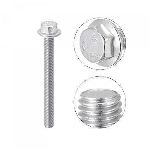 Image of uxcell M5x50mm Hex Serrated Flange Bolts Screws Metric Thread 304 Stainless Steel 25pcs