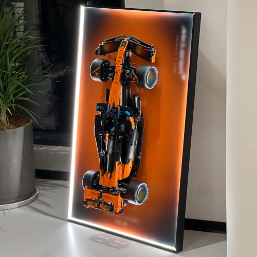 iLuane Display Wallboard for LEGO Technic McLaren MCL39 42228 Model Car Building Sets, Adult Collectibles Wall Mount, Room or Office Decor for Men & Women, Built-in LED Lighting (No Car Included)