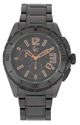 GC HOMME CHRONOGRAPHE NOIR CERAMIQUE BRACELET SAPHIR VERRE MONTRE X76014G2S