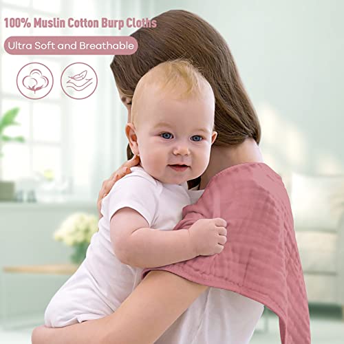 Yoofoss Muslin Burp Cloths For Baby 10 Pack 100% Cotton Baby Washcloths For Boys Girls Large 20''X10'' Super Soft And Absorbent Bean Paste #TOP1