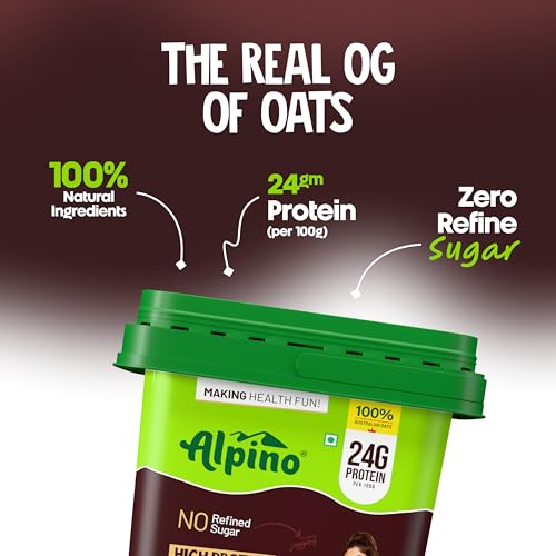Image of ALPINO 24% High Protein Super Oats Classic Coffee 2.5kg - Rolled Oats, Natural Peanut Butter, Coffee Extract, Jaggery Powder - 24g Protein, Source of Dietary Fibre & Healthy Fats, No Refined Sugar & Salt