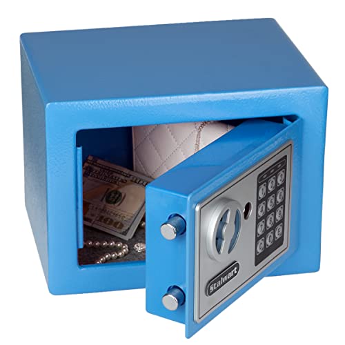 Stalwart Digital Security Safe Box For Valuables – Compact  Steel Lock Box With Electronic Keypad – Portable Safe For Home, Business, Or Travel (Light Blue) #TOP5