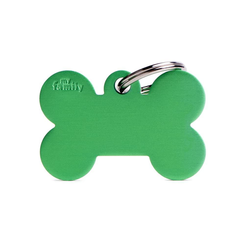 My Family Dog ID Tag Made in Italy, Large Bone, Basic Collection, 38 x 25 mm