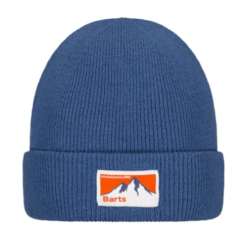 Barts Valgers-Bleu bonnet en maille haut de gamme avec revers soigné