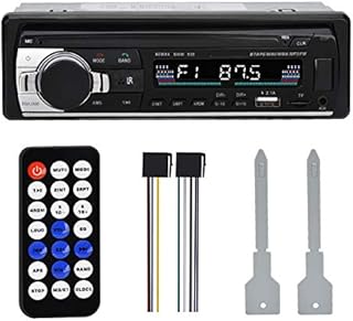 PUSOKEI Single Din In Dash Car Radio MP3 Player, MP3 Player, CD, DVD, MP3, USB AM FM Radio Receiver, Dual USB Car Mounted FM Radio Bluetooth Hands Free Call Lossless Music MP3 Player