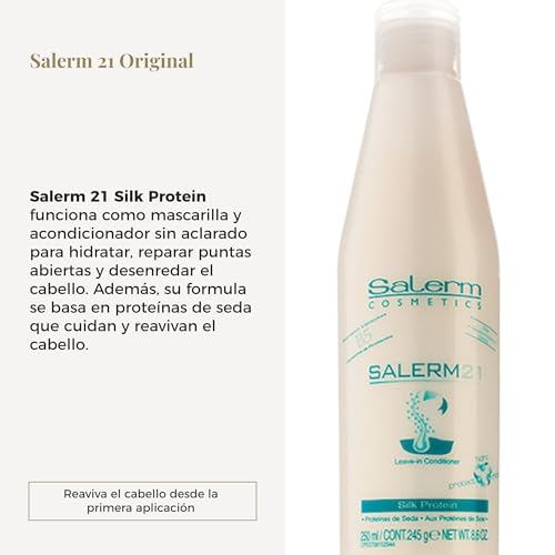 SALERM - Acondicionador de Pelo Instantáneo - Salerm 21 Silk Protein - 250 ml - sin Aclarado o con Aclarado - con Proteínas de Seda - Protector del Calor e Hidratante - imagen 2