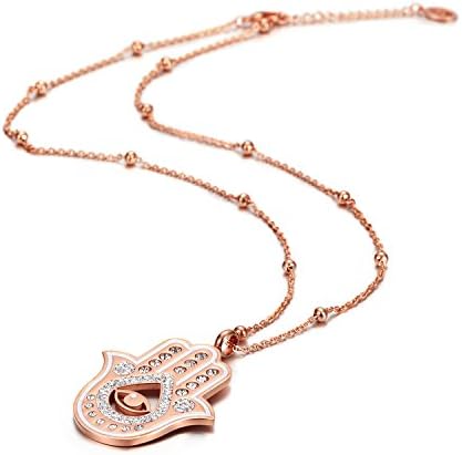Hamsa Hand - Hand of God Necklace (Rose Gold)